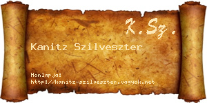 Kanitz Szilveszter névjegykártya