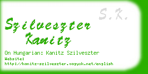 szilveszter kanitz business card